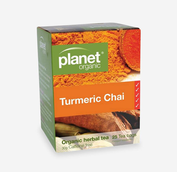 Organic Tumeric Chai Tea Bags 25s Planet Organic - Broome Natural Wellness