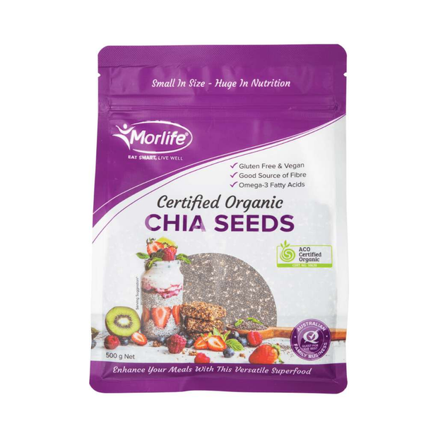 Chia Seed Organic Black 500g Morlife