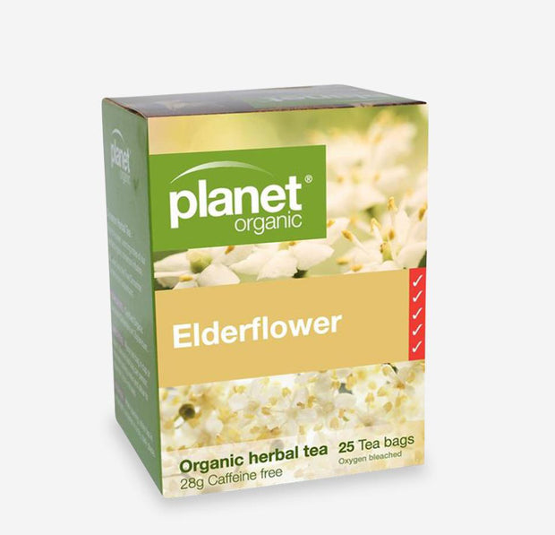Organic Elderflower Tea Bags 25s Planet Organic - Broome Natural Wellness