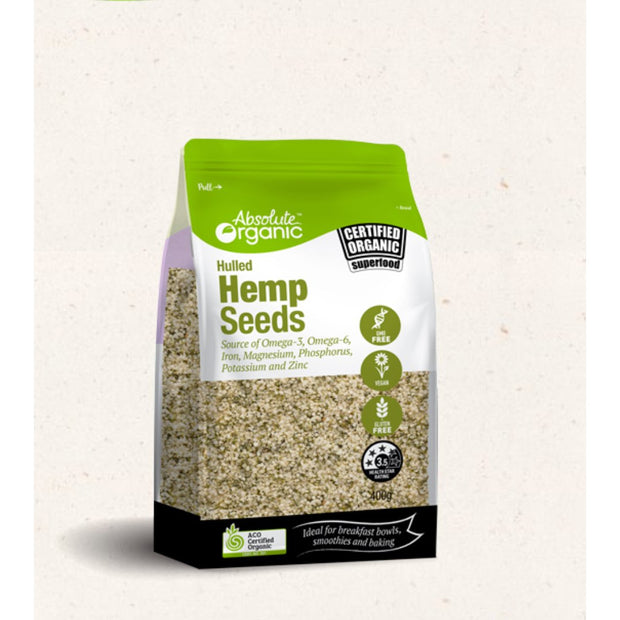 Hemp Seeds Hulled 400g Absolute Organic - Broome Natural Wellness