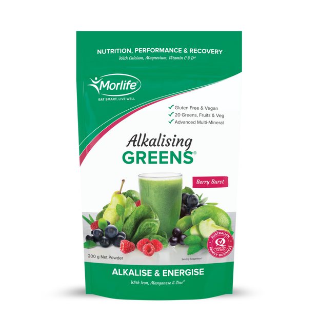 Alkalising Greens Berry Burst 200g Morlife