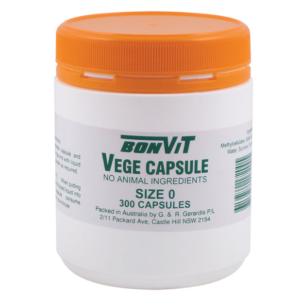 Empty Vege Capsules Size 0 300C Bonvit