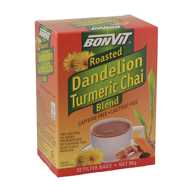 Roasted Dandelion Turmeric Chai Blend Teabags 32s Bonvit - Broome Natural Wellness