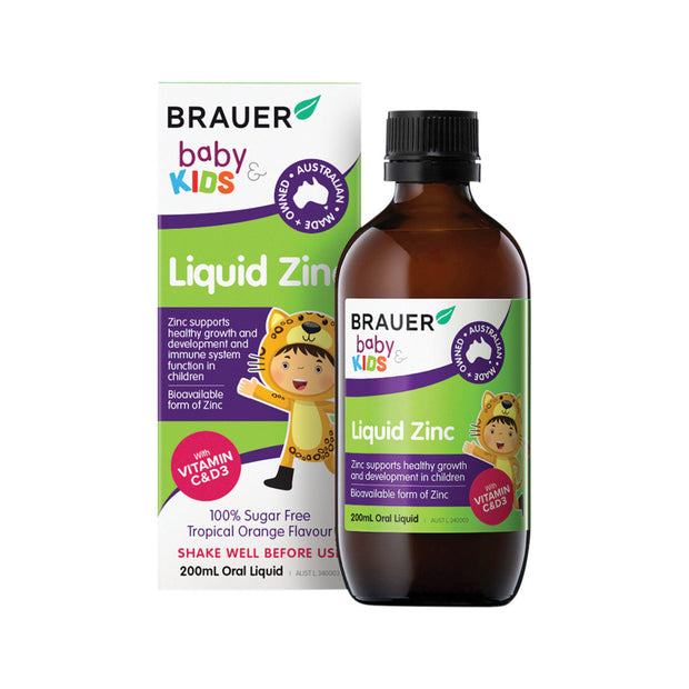 Baby & Kids (1+ Years) Liquid Zinc Oral Liquid 200ml Brauer