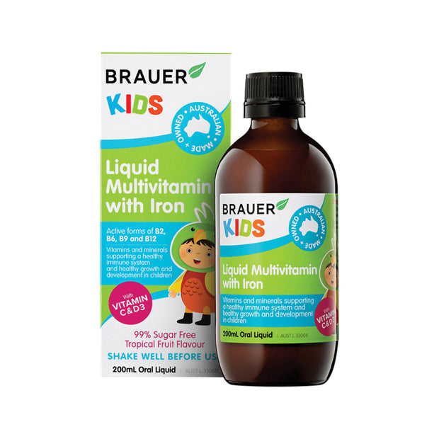 Kids Liquid Multivitamin With Iron (3 years +) 200ml Brauer