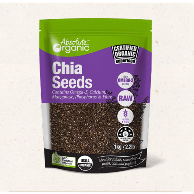 Chia Seeds 1kg Absolute Organic - Broome Natural Wellness