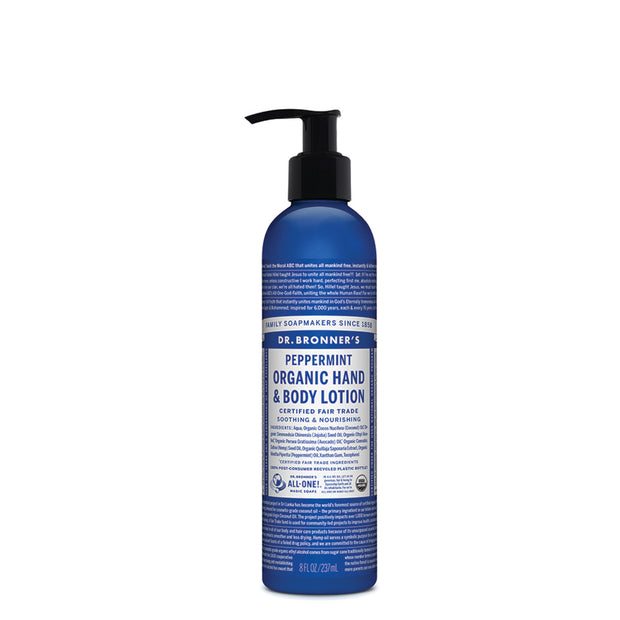 Peppermint Hand & Body Lotion Organic 237ml Dr Bronners