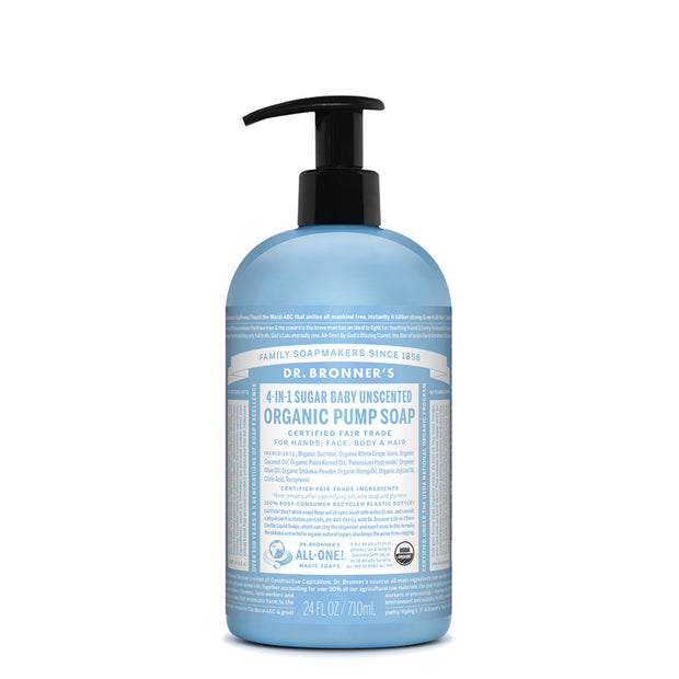 Baby Unscented Organic Pump Soap 710ml Dr Bronners
