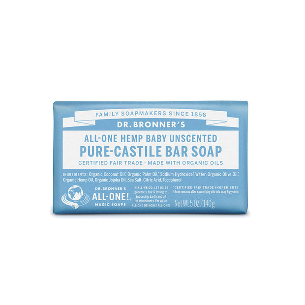 Baby Unscented Soap Bar 140g Dr Bronners