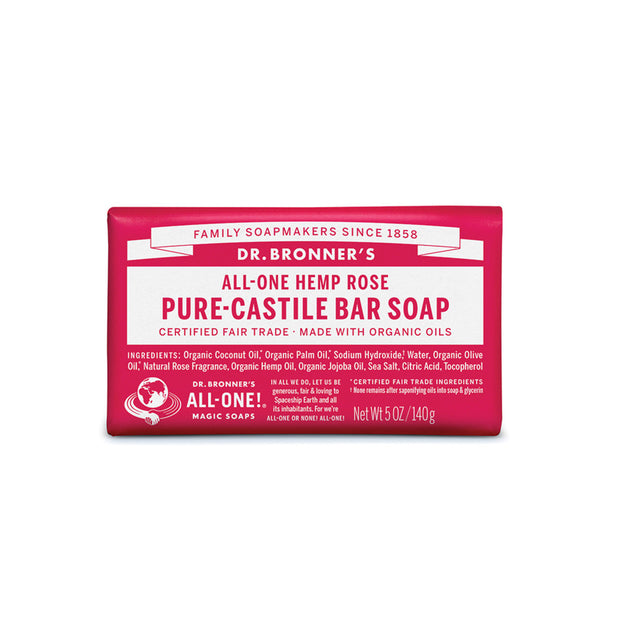 Rose Pure Soap Bar 140g Dr Bronners - Broome Natural Wellness