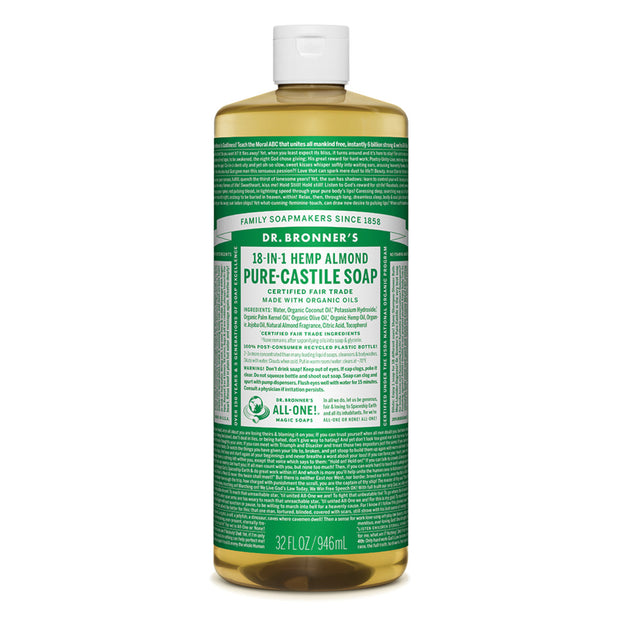 Almond Castile Liquid Soap 946ml Dr Bronners - Broome Natural Wellness