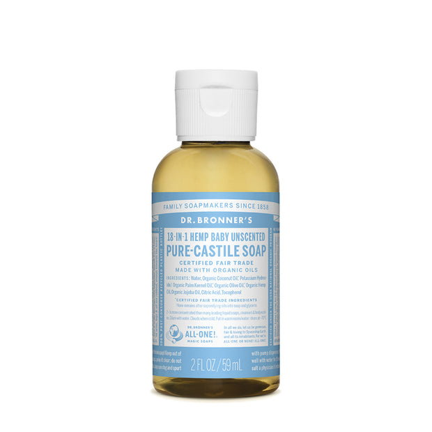 Baby Unscented Castile Liquid Soap 59ml Dr Bronners - Broome Natural Wellness