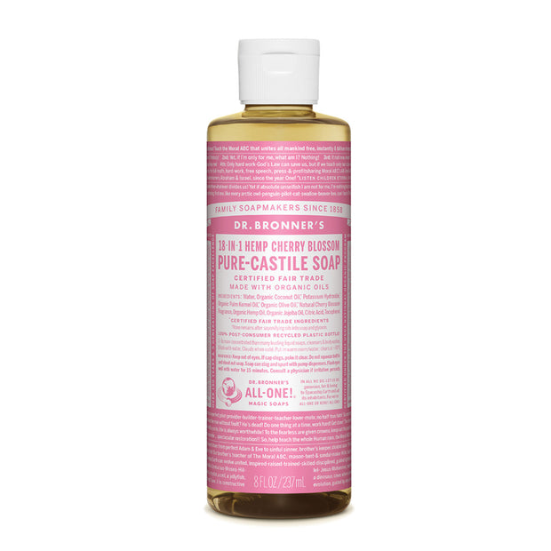 Cherry Blossom Castile Liquid Soap 237ml Dr Bronners - Broome Natural Wellness