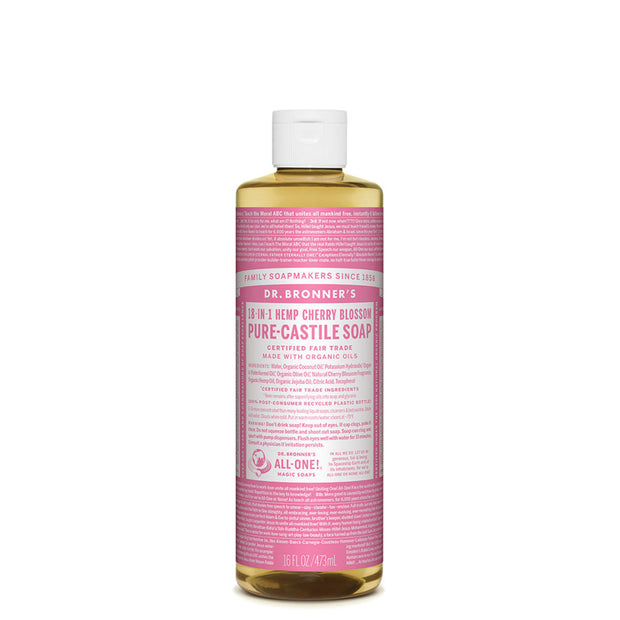 Cherry Blossom Castile Liquid Soap 473ml Dr Bronners - Broome Natural Wellness