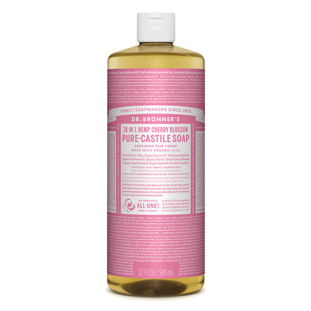 Cherry Blossom Castile Liquid Soap 946ml Dr Bronners - Broome Natural Wellness