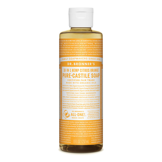 Orange Citrus Castile Liquid Soap 237ml Dr Bronner - Broome Natural Wellness
