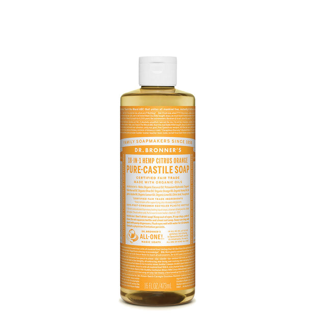 Orange Citrus Castile Liquid Soap 437ml DR BRONNER - Broome Natural Wellness