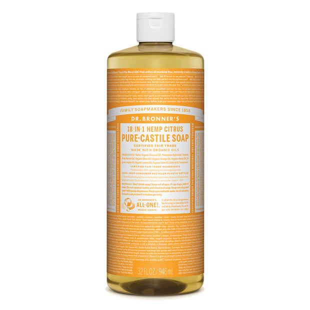 Orange Citrus Castile Liquid Soap 946ml  Dr Bronners - Broome Natural Wellness