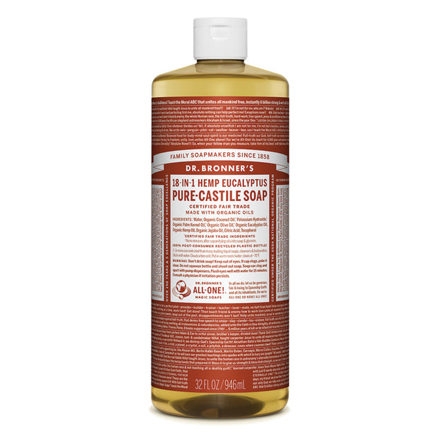 Eucalyptus Castile Liquid Soap 946ml Dr Bronners - Broome Natural Wellness