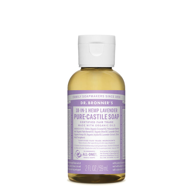 Lavender Castile Liquid Soap 59ml Dr Bronners - Broome Natural Wellness
