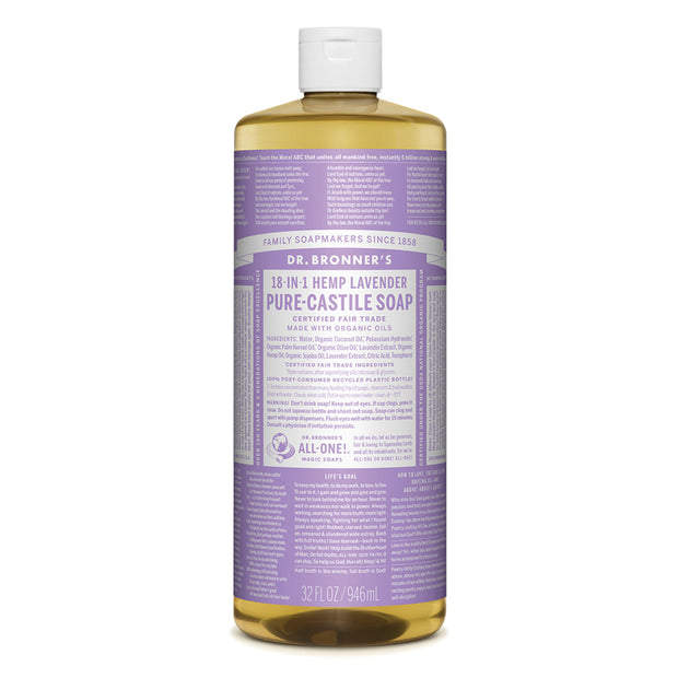 Lavender Castile Liquid Soap 946ml Dr Bronners - Broome Natural Wellness