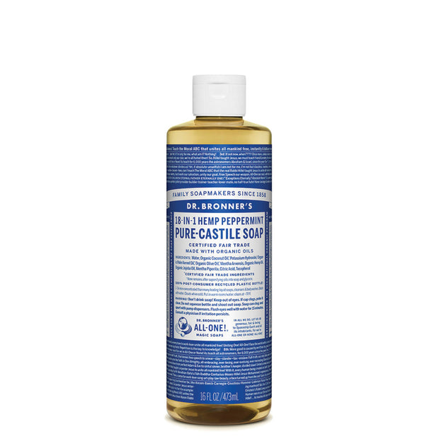 Peppermint Castile Liquid Soap 473ml Dr Bronner - Broome Natural Wellness