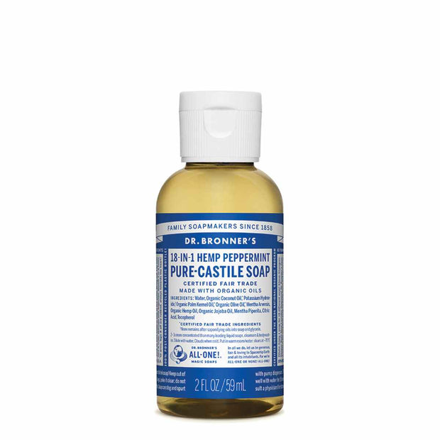 Peppermint Castile Liquid Soap 59ml Dr Bronners