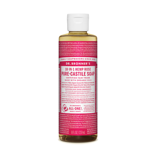 Rose Oil Castile Liquid Soap 237ml Dr Bronners - Broome Natural Wellness