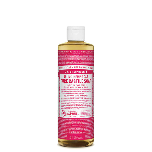 Rose Oil Castile Liquid Soap 437ml Dr Bronners - Broome Natural Wellness