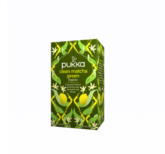 Clean Matcha Green Tea Bags 20 Pukka - Broome Natural Wellness