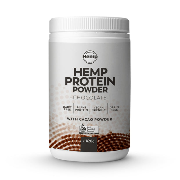 Hemp Protein Powder Organic Chocolate 420g Essential Hemp