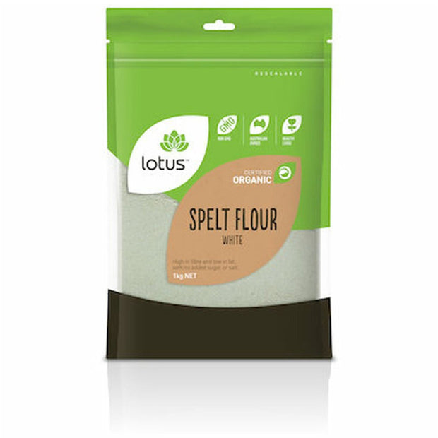 White Spelt Flour Organic 1kg Lotus - Broome Natural Wellness