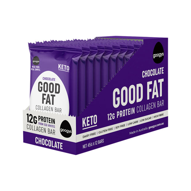 Good Fat Collagen Bar Chocolate 45g Googy - Broome Natural Wellness