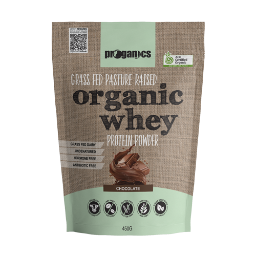Organic Australian Whey Protein Powder Chocolate 450g Proganics - Broome Natural Wellness