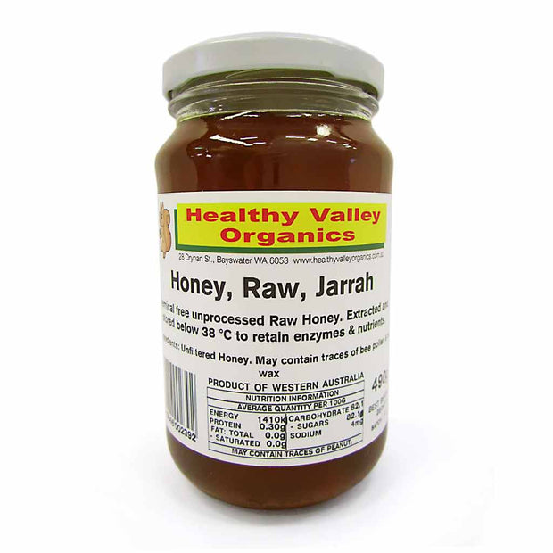 Honey Raw JARRAH 490g Healthy Valley Organics - Broome Natural Wellness