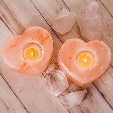 Salt Lamp Heart Tealight Holder Illumination Mandalas