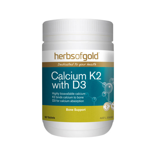 Calcium K2 with D3 90T Herbs of Gold - Broome Natural Wellness