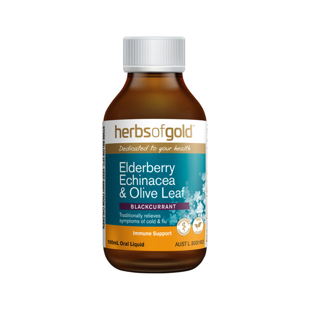 Elderberry Echinacea Olive Leaf 100ml Herbs of Gold