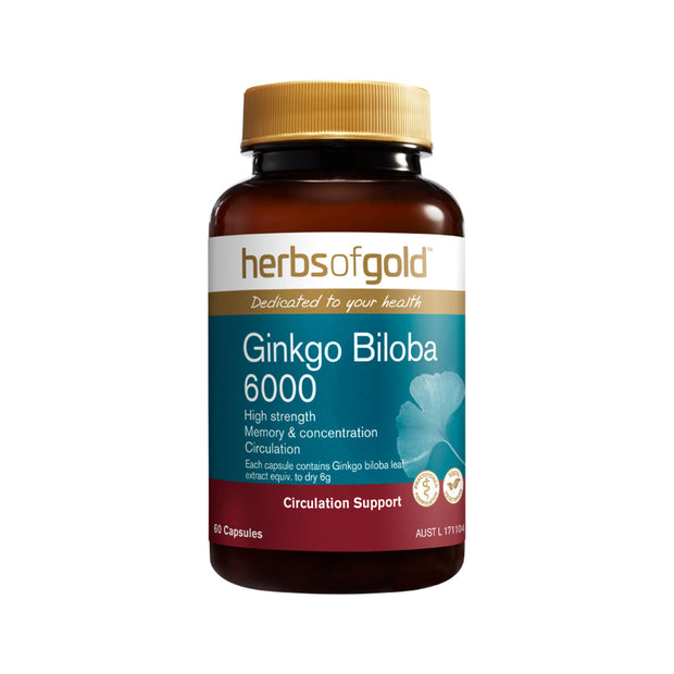 Ginkgo Biloba 6000 60C Herbs of Gold