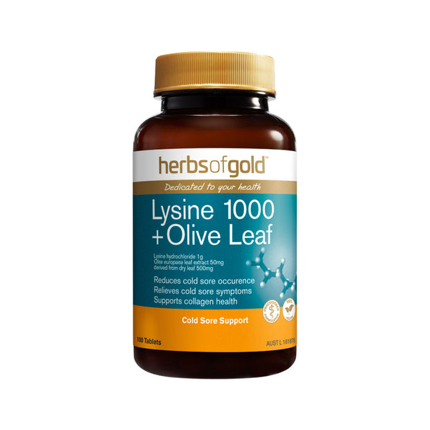 Lysine 1000 + Olive Leaf 100T Herbs of Gold