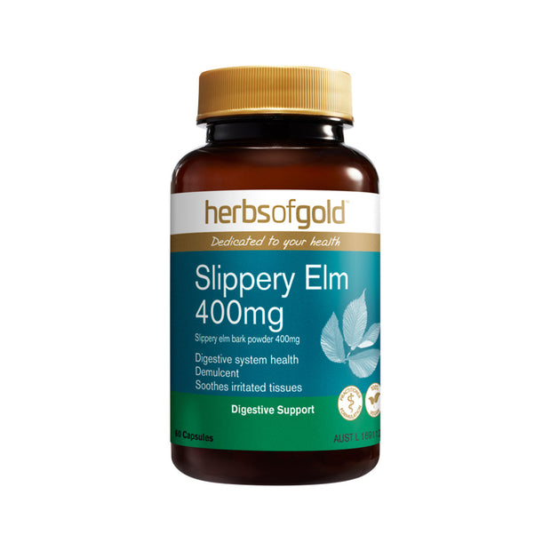 Slippery Elm 400mg 60VC  Herbs of Gold - Broome Natural Wellness