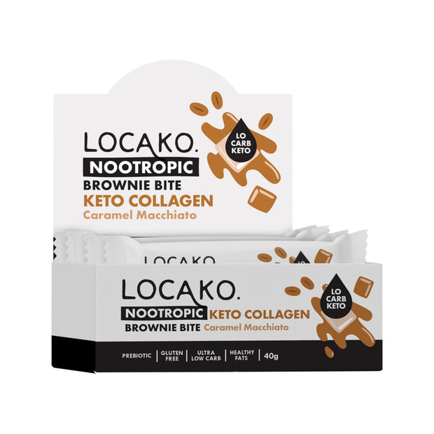 Collagen Nootropic Brownie Bites Caramel Macchiato 40g Locako