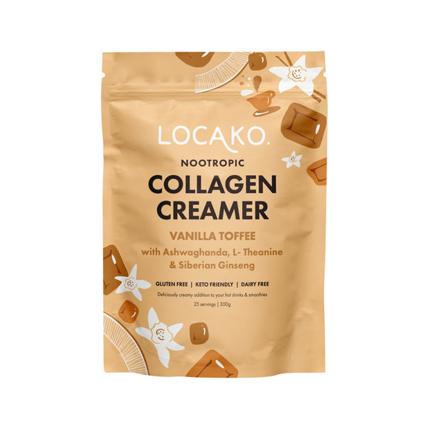 Collagen Creamer Nootropic Vanilla Toffee 300g Locako