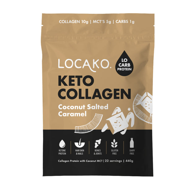 Keto Collagen Coconut Salted Caramel 440g Locako - Broome Natural Wellness