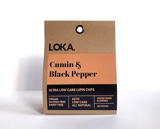 Lupin Chips Cumin & Black Pepper 160g Loka