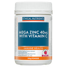 Mega Zinc With Vitamin C 190g Raspberry Powder - Broome Natural Wellness