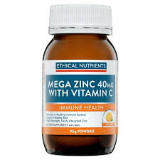Mega Zinc with Vitamin C Powder Orange 95g Ethical Nutrients - Broome Natural Wellness