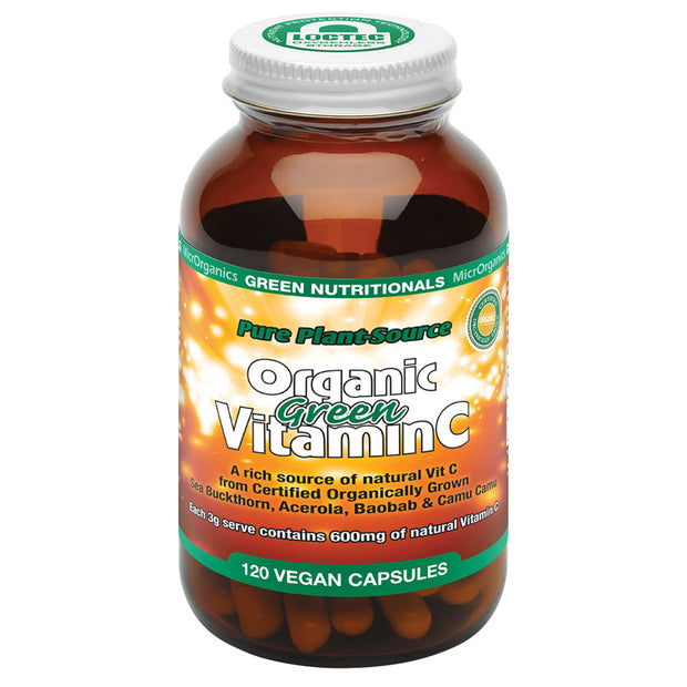 Green Vitamin C Organic Plant Sourced 120VC  Microrganics Green Nutritionals