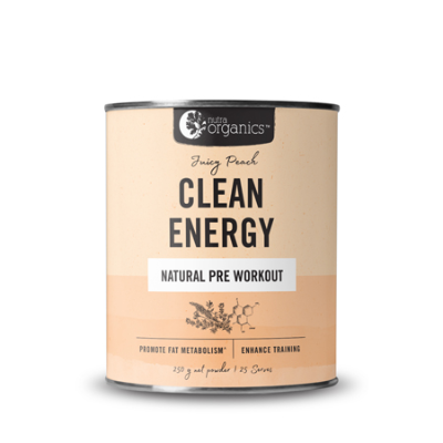 Clean Energy Juicy Peach 250g Nutra Organics - Broome Natural Wellness