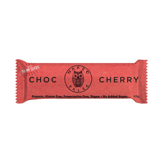 Choc Cherry With Hemp Seeds Bar 65g Naked Paleo